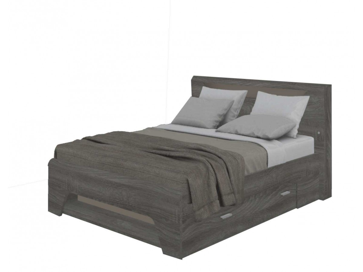 MULTY - Cadre de lit avec tiroirs pour rangement 140 x 190 cm 
