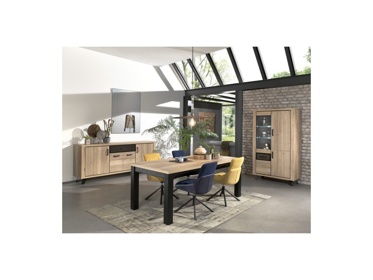 MOUNT- Table avec allonge - 4 pieds massifs 200 cm / 275 cm x 100 cm 