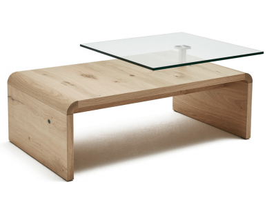 TREVISE - Table basse avec 1 plateau en verre 