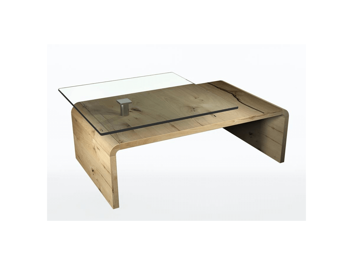 TREVISE - Table basse avec 1 plateau en verre 