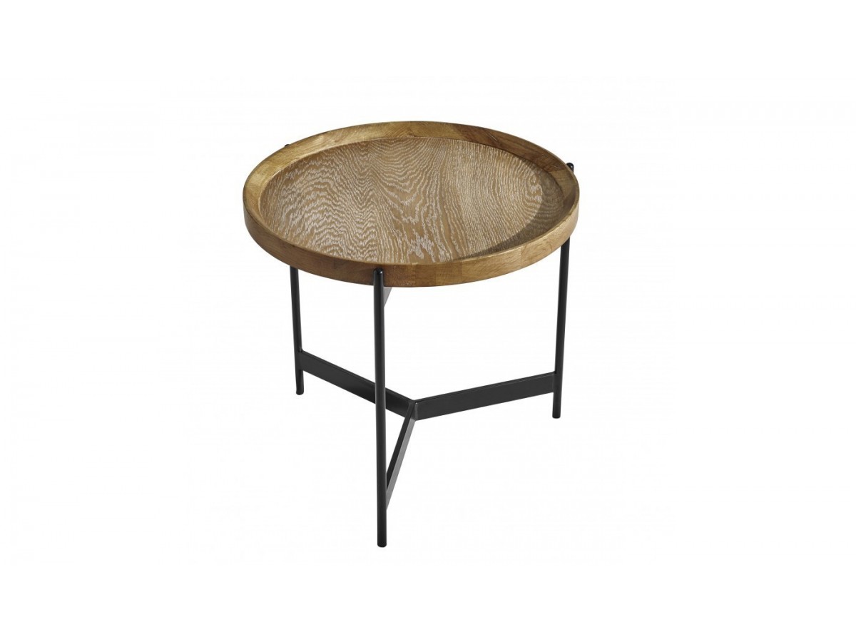 NOÉ - Table basse ronde placage chêne 55 cm 