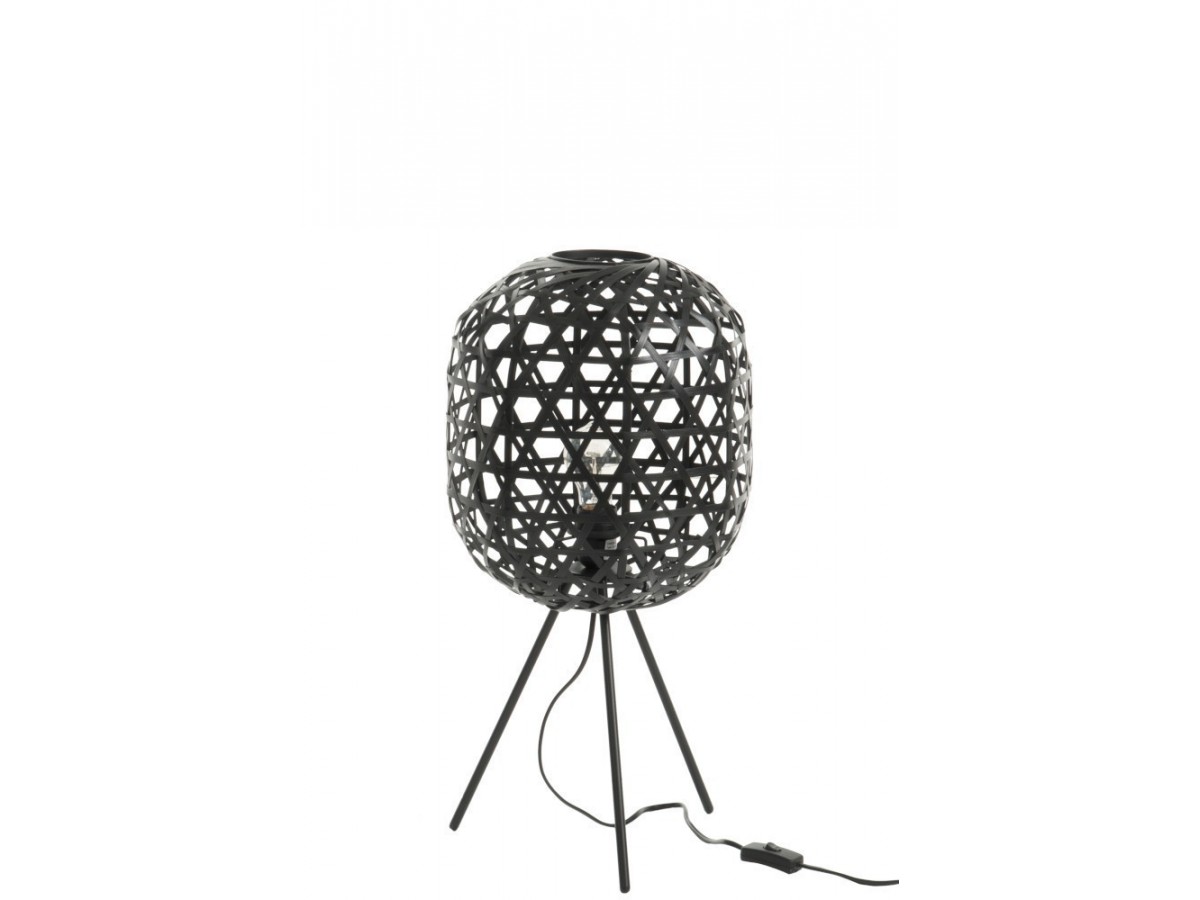 Lampe De Bureau Trepied Rond Bambou/Metal 