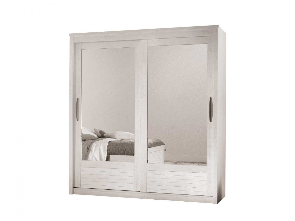OLIVIA - Armoire 2 portes coulissantes miroirs biseautés 
