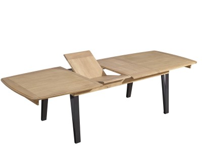 SERAPHINE - Table pieds en métal 2 allonges de 46 cm