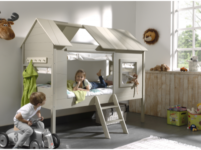 JUNIOR - Lit cabane 90x200 bi-couleur 