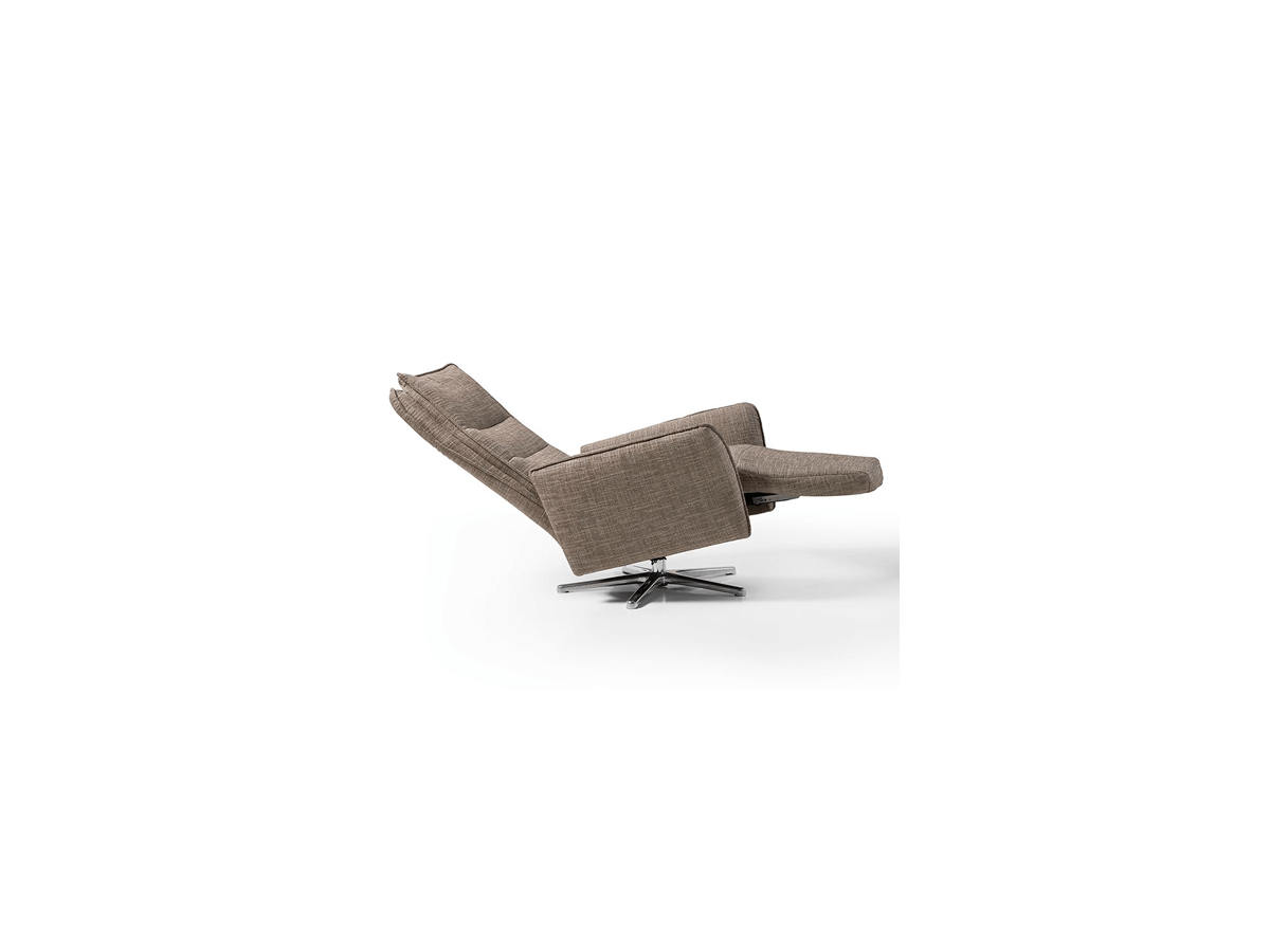 PENN - Fauteuil relaxation piètement métallique chromé ou noir, 5 étoiles ou cercle, têtière réglable 