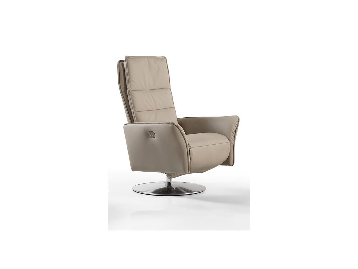 PENN - Fauteuil relaxation piètement métallique chromé ou noir, 5 étoiles ou cercle, têtière réglable 