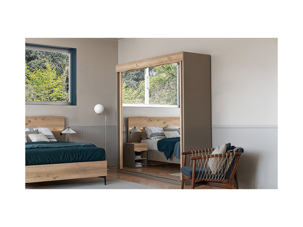 Ecorce - Armoire 2 portes miroirs 