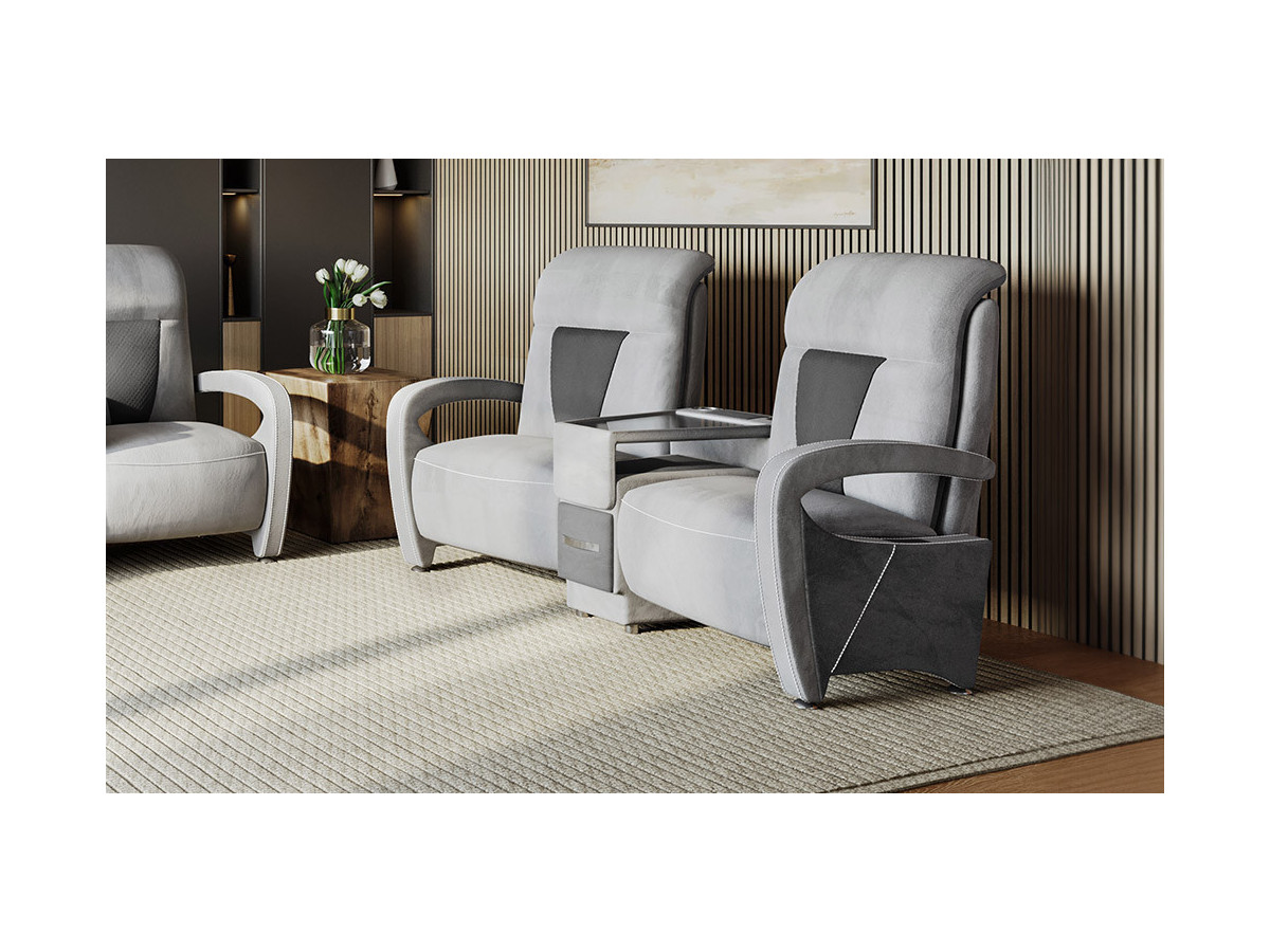 Prestige - Canapé home cinéma 2 places relaxation électriques 
