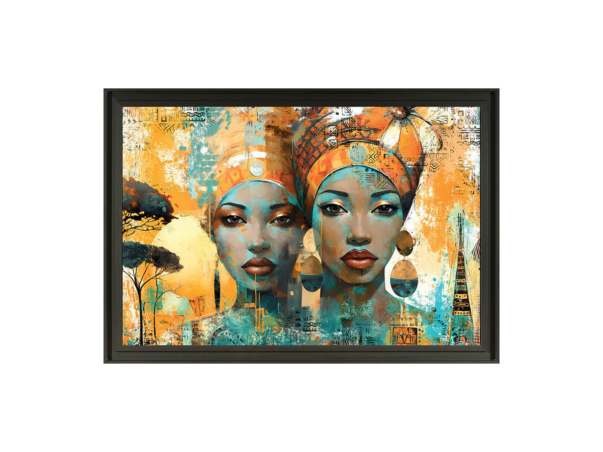Romaric - Tableau 2 africaines turquoises 