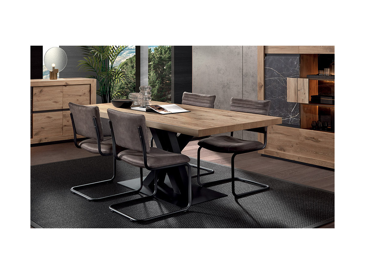Ascha - Table de séjour pieds croisés 