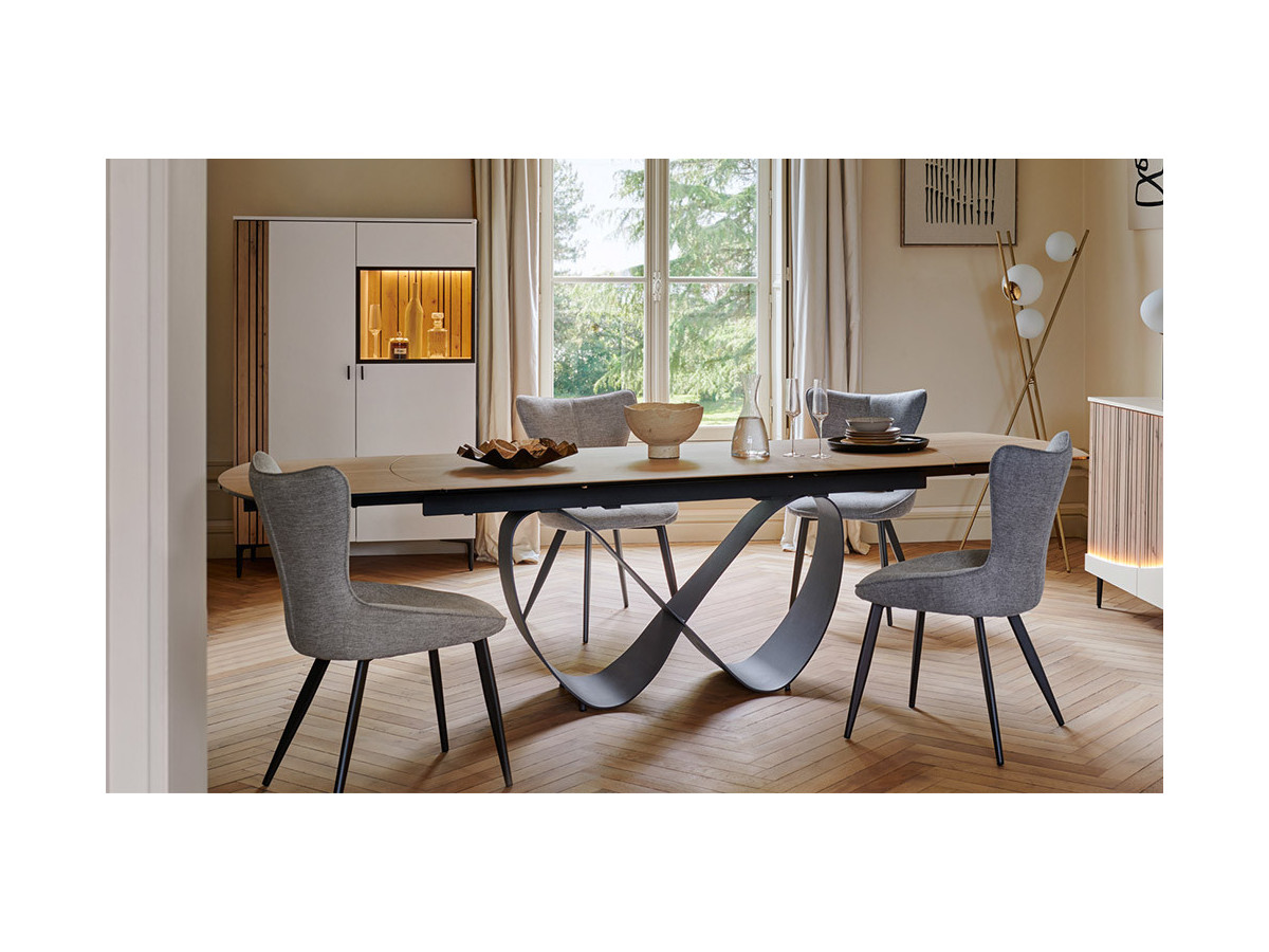 Topaze - Table plateau céramique extensible 