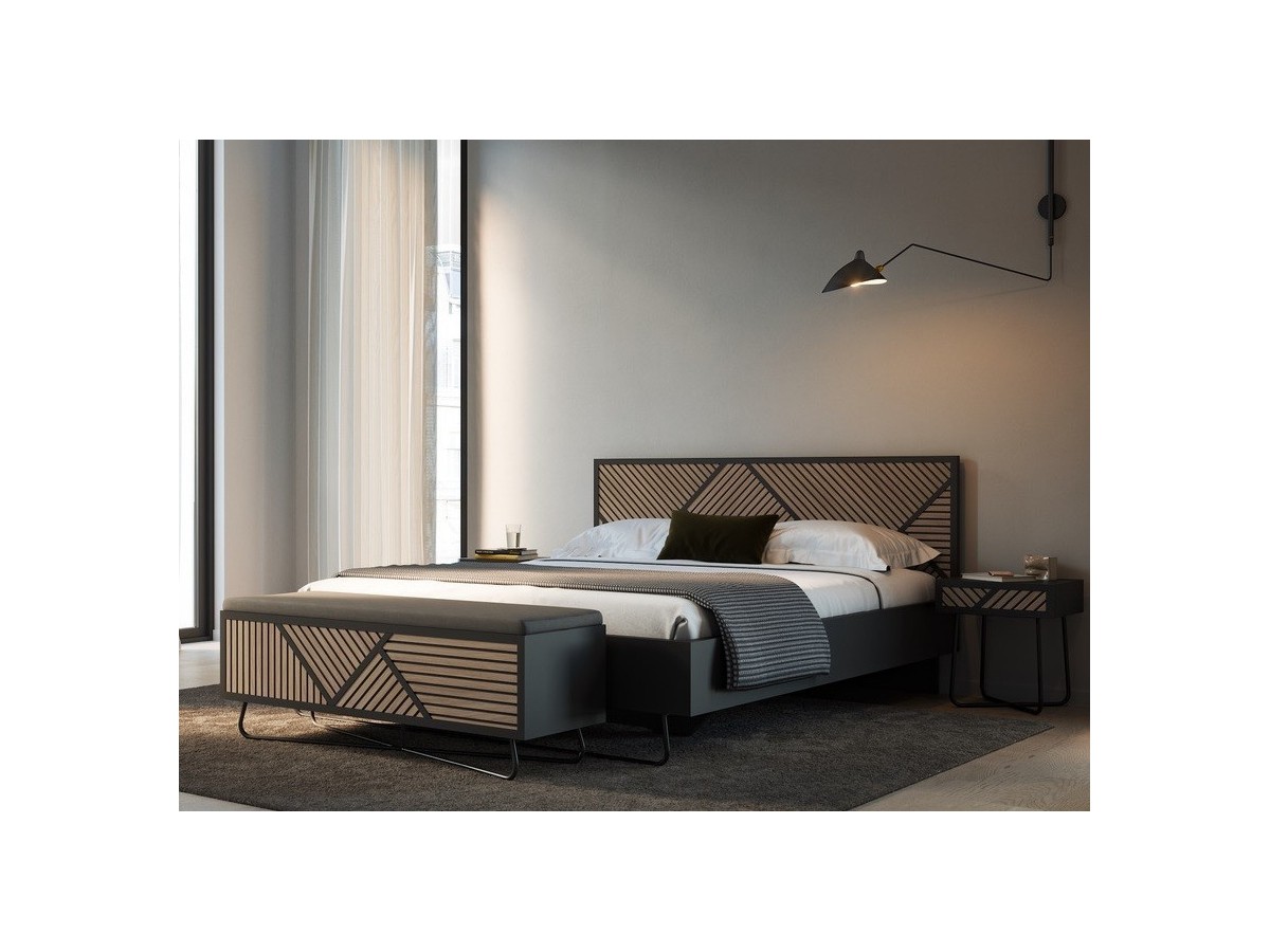 SEIDE - Base De Lit Coffre Pour Matelas 