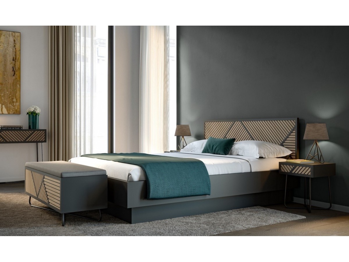 SEIDE - Base De Lit Coffre Pour Matelas 