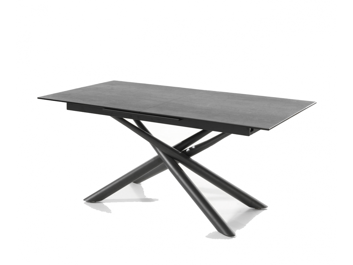 FORCE - Table A avec 1 allonge centrale de 60 cm en céramique 