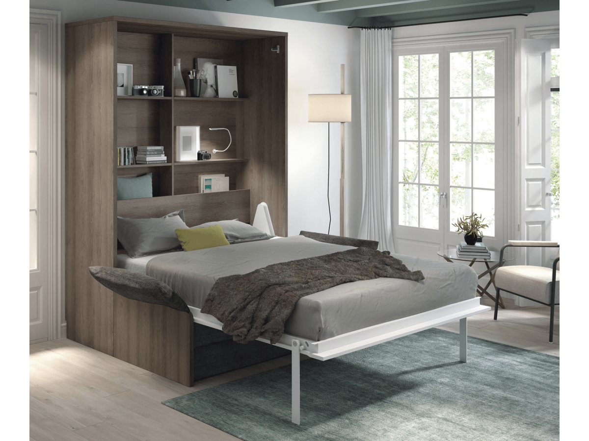 CONCEPT - Armoire lit escamotable verticale avec canapé 