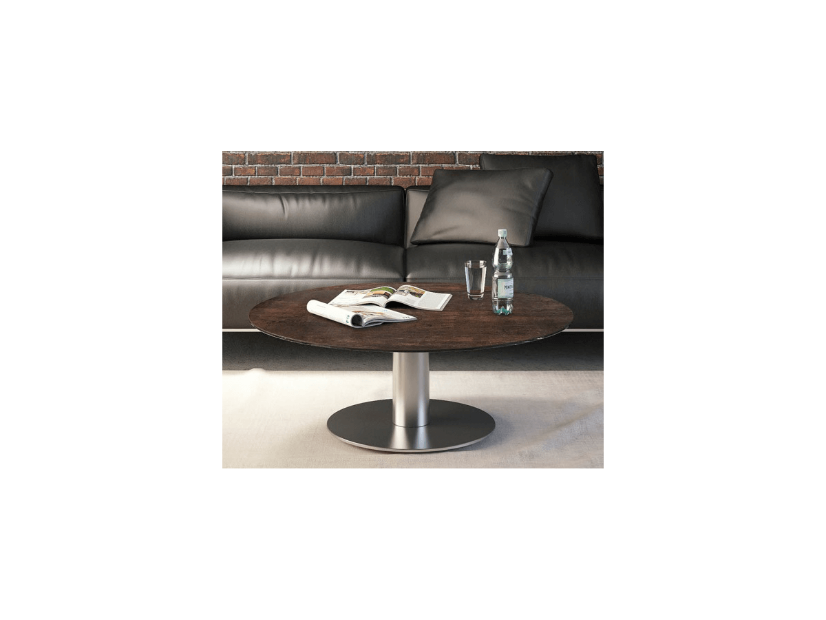 CONCEPT - Table ronde 1 allonge centrale papillon 40 cm plateau céramique 