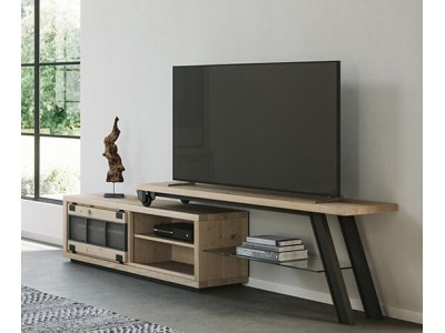 HARRY - Meuble TV 140 cm 1 porte coulissante 1 tiroir 