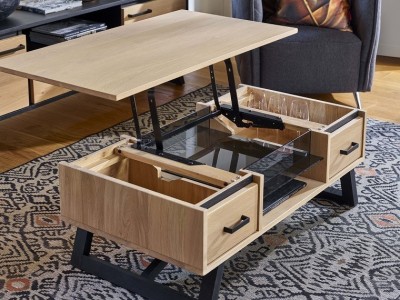 NOMADE - Table basse Dinette 2 coffres 1 niche 